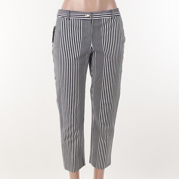 Trina Turk Dishy Stripe-Print Cropped Kick-Flare Pants - Picture 2 of 5